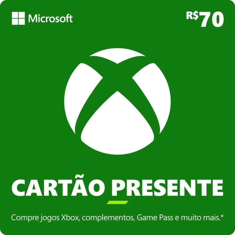Gift Card Xbox: 25 Reais - Código Digital