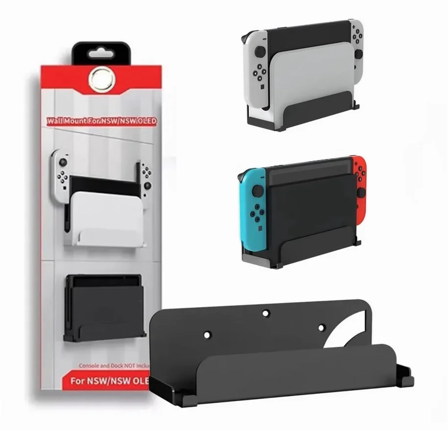Suporte De Parede Em Aço Para Nintendo Switch/oLED Base Preto