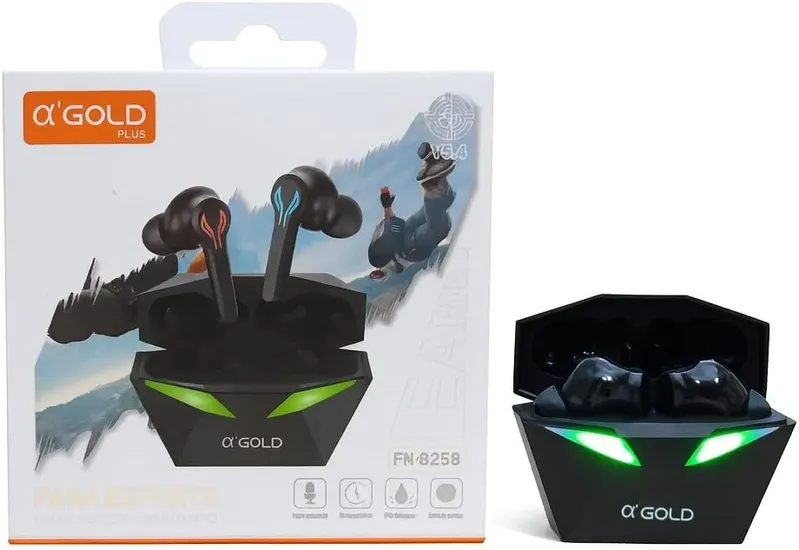 Fone De Ouvido Gamer Bluetooth 5.3 Sem Fio Microfone Tws