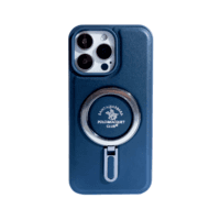 Capa De Telefone Polo Couro Compatível Com Iphone Cor:azul Escuro;modelo:ip 15 Pro