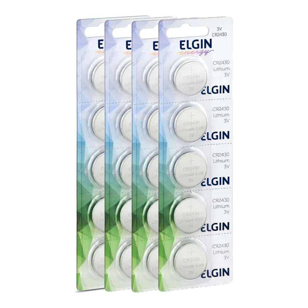 Kit Baterias De Lítio 3v Cr2430 82304 Com 20 Unidades Elgin