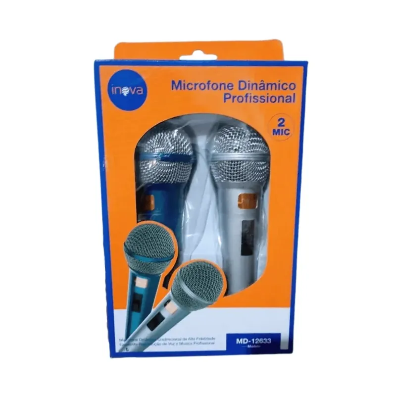 Microfone Dinâmico Profissional Md-12633 2 Unidades