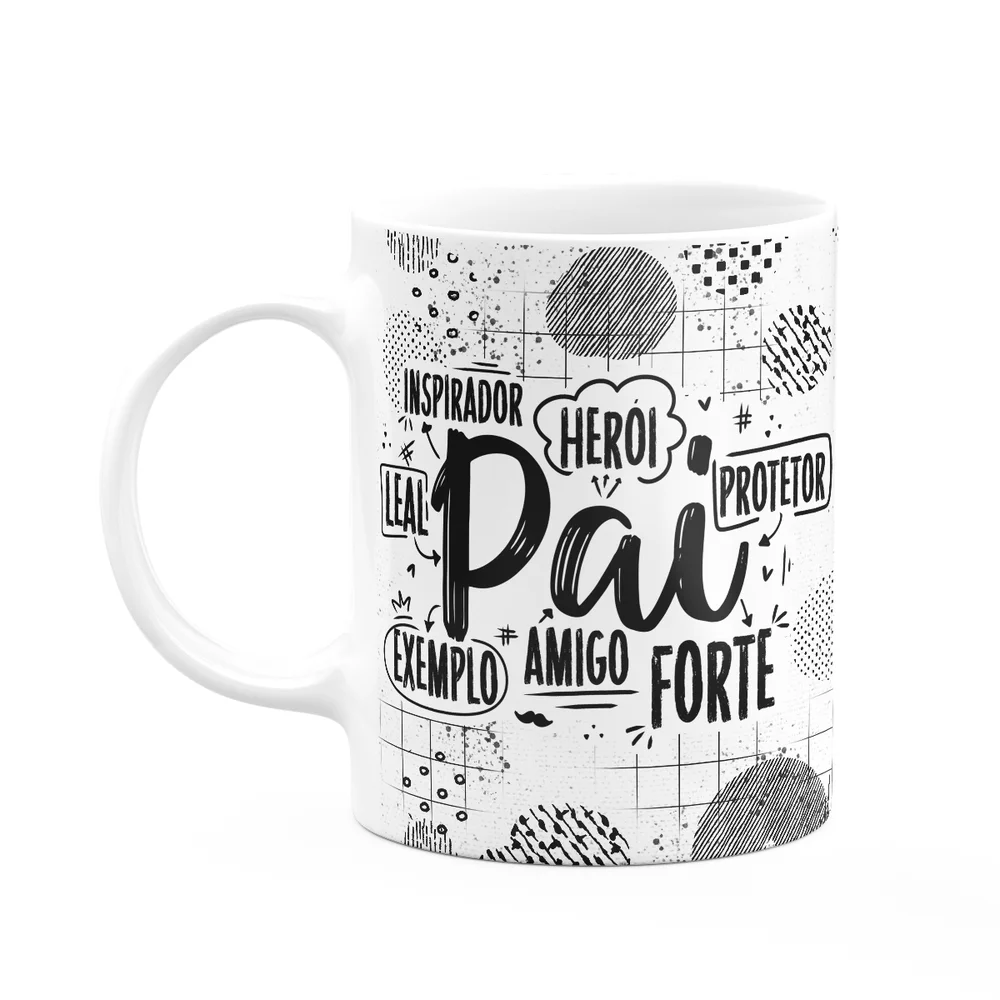 Caneca Pais - Meu Pai É: Inspirador, Herói, Protetor... - M2