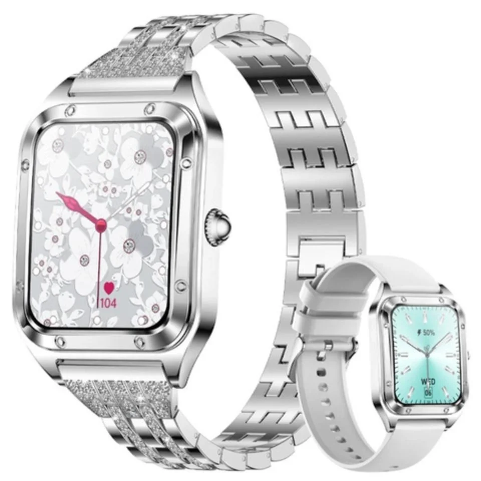 Relógio Inteligente Feminino , Chamada Bluetooth L, Pulseira Esportiva - Cinza