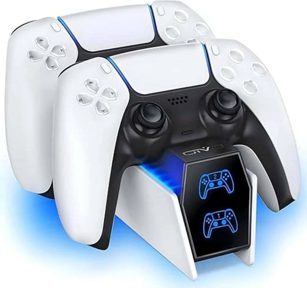 Base Horizontal Para 2 Controles Compativél Com Ps5 Dock Com LED