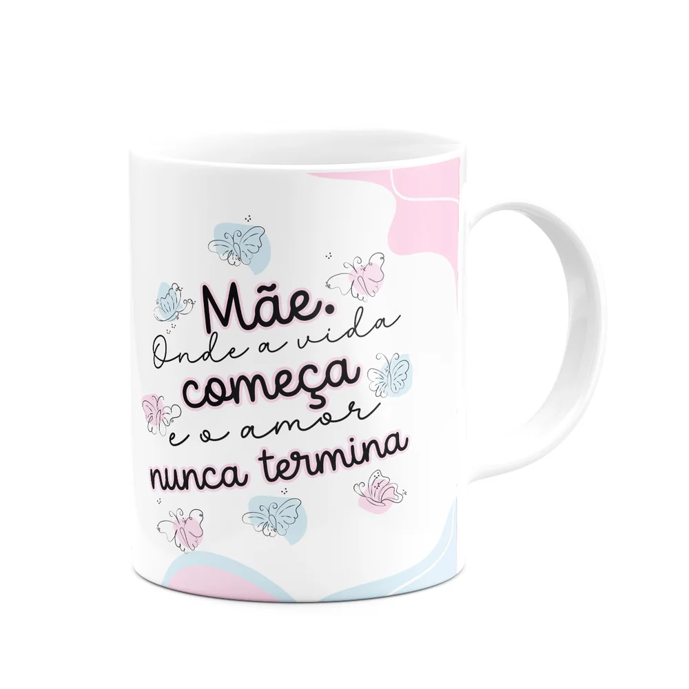 Caneca Mães - Onde A Vida Começa E O Amor Nunca Termina