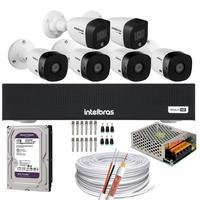 Kit Intelbras 6 Câmeras, 2 Câmeras Full Color, 4 Câmeras 1220b FULL HD + DVR Mhdx 1008-c, HD 1TB