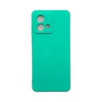 Capa Motorola G84 Silicone Aveludada Protege Câmera Colorida Capinha Anti Impacto Cor:verde Água
