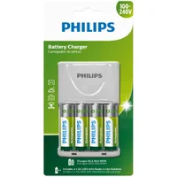 Carregador De Pilhas Philips Aa/aaa Com 4 Pilhas Aa De 2500mah Scb2445nb/59