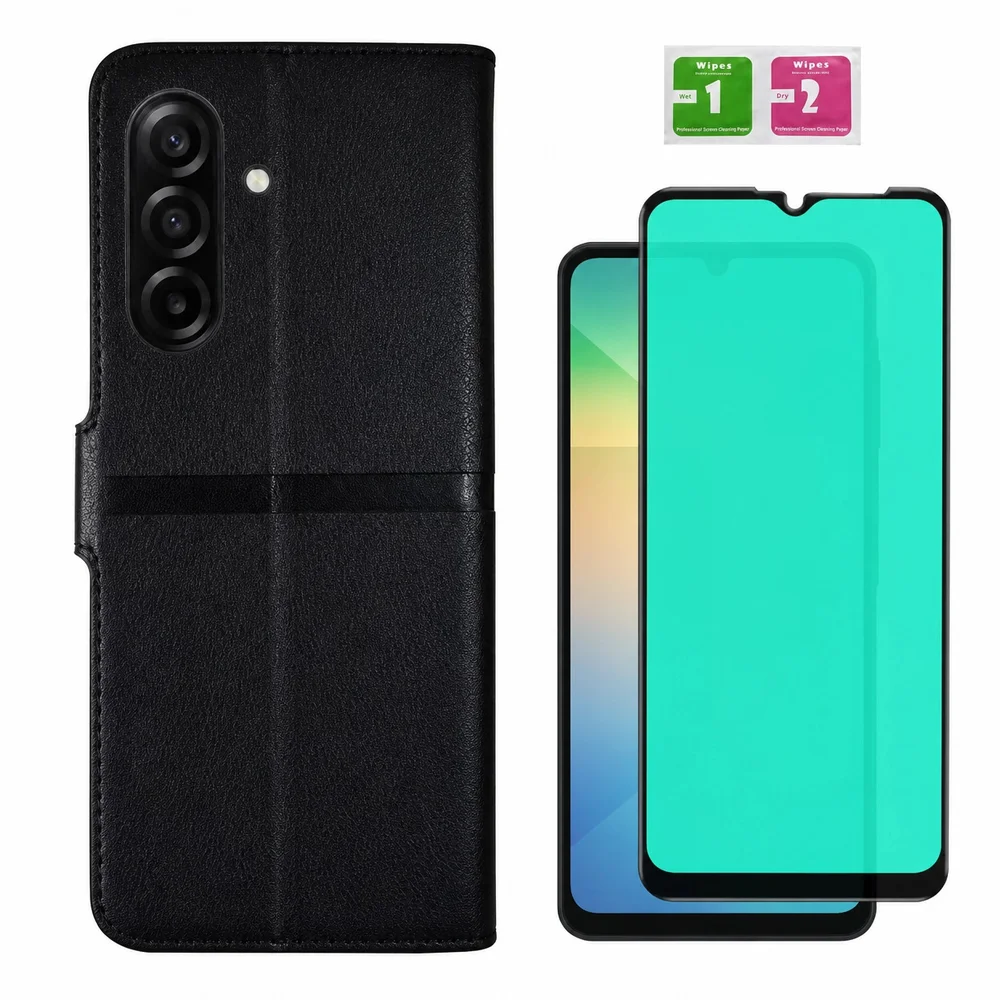Kit Capa Carteira Flip + Película Ceramica 9d Para Samsung Galaxy A17 5g