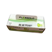 Caixa De Pilhas Aa Zinco 60 Unidades Flex Fx- Aaz60