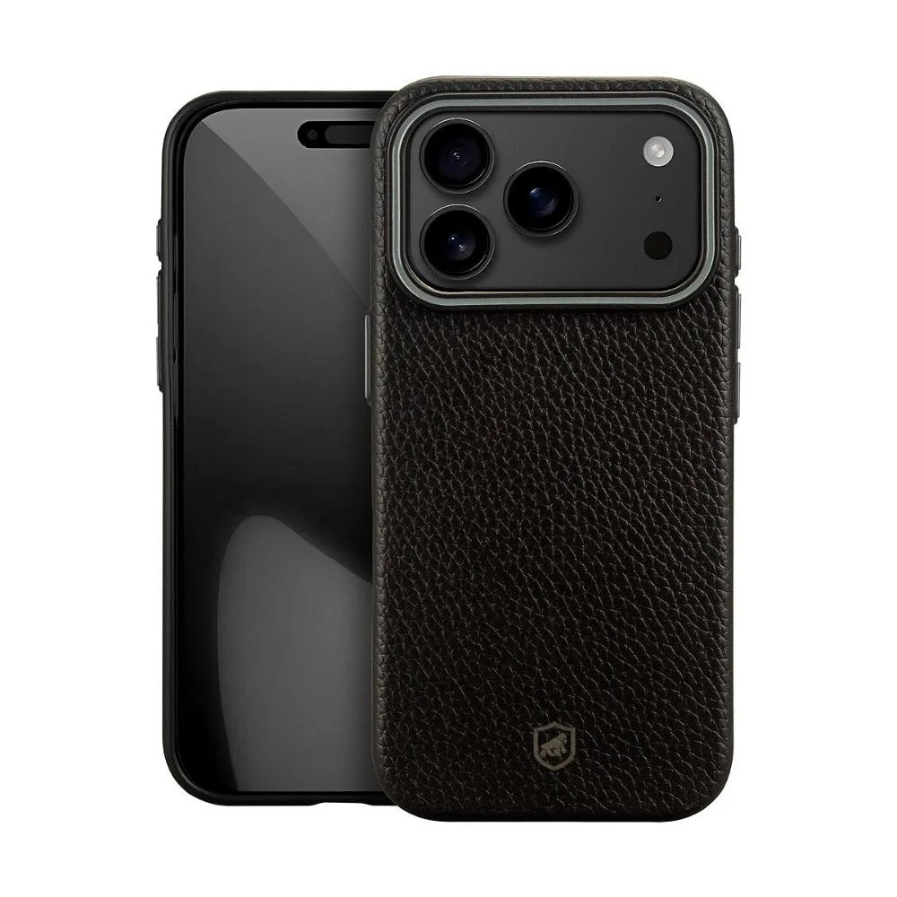 Capa Case Capinha Para Iphone 17 Pro Max - Magsafe Tech Couro - Preta - Gshield