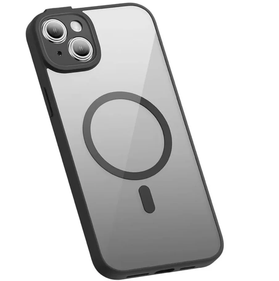 Conjunto De Capa Baseus Frame Transparente Magnética E Vidro Temperado Para Iphone 14 Plus (preto)