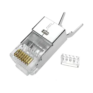 Conector Plug Rj45 Blindado Snw Cat6a Cat7 8 Vias Rede