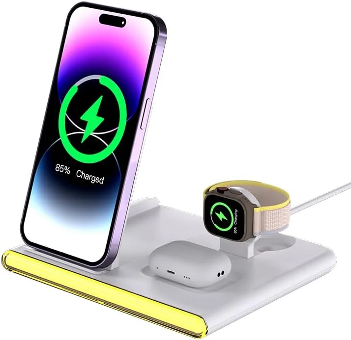 Carregador Sem Fio 4 Em 1 Samsung S25 Ultra S26 Z Flip 7 6 5