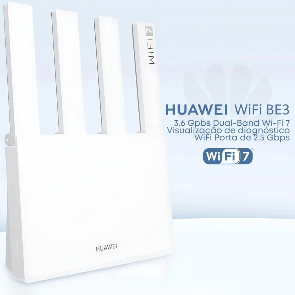 Roteador Huawei Wi-fi 7 Wukun-be32 Be3 3600 Mbps Gigabit Mesh Dual Band 2.4ghz 5ghz - Branco