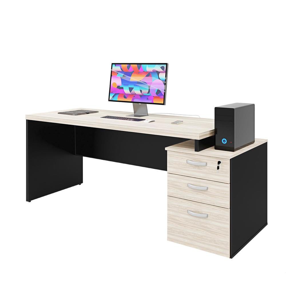 Mesa De Escritório Pedestal 3 Gav 1.90x70 Tpo 30mm - Dubai