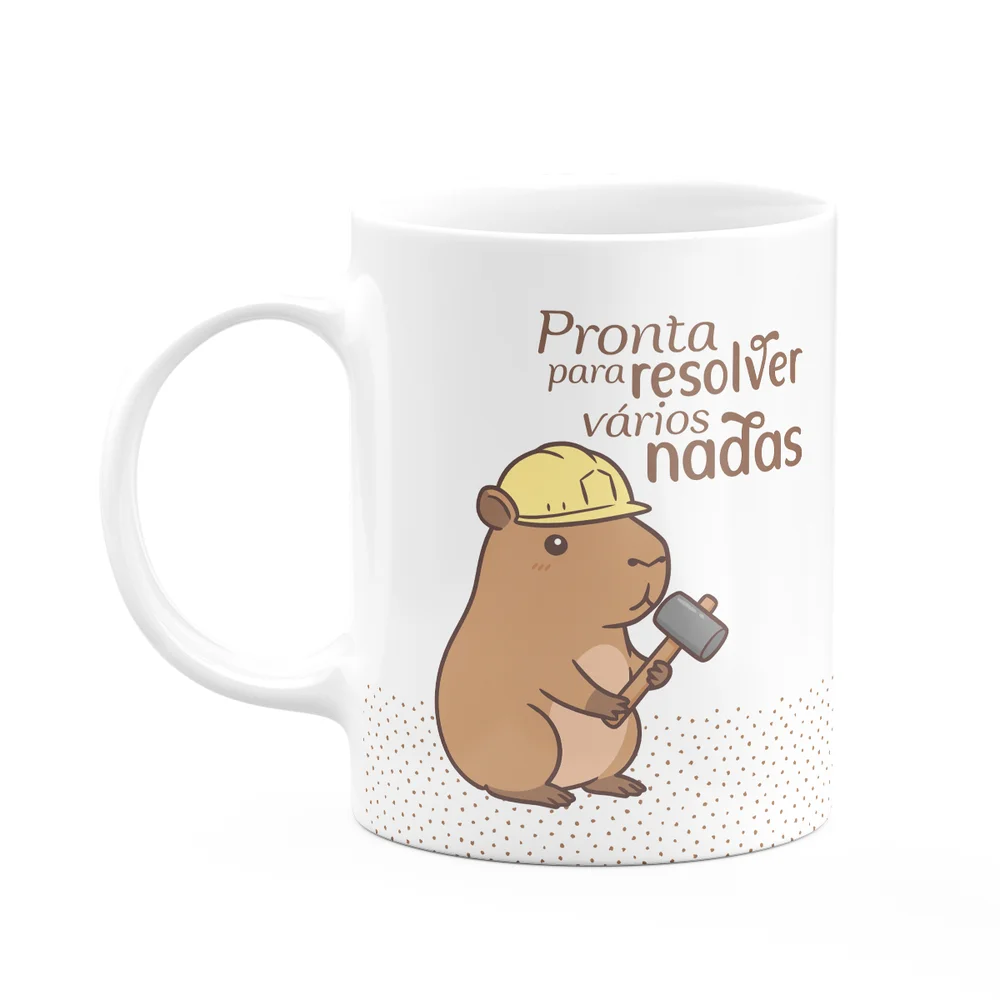 Caneca Divertida Capivaras - Pronta Para Resolver