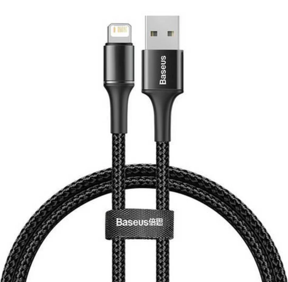 Cabo Para Iphone Lightning Com Retroiluminação Baseus Halo Data Cable Usb Para Ip 1m Preto