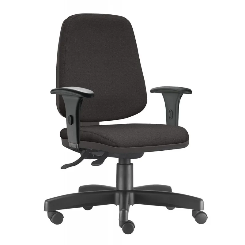 Cadeira Job Diretor Giratória Para Escritório Com Ajuste Regulagem Ergonômica Back System Nr17 Preta