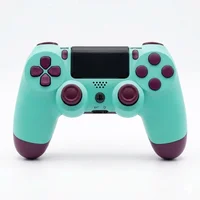 Controle Sem Fio Compatível Com Play4 Ps4 Playstation 4 / Slim / Pro / PC E Smart Tvs Samsung Cor Azul Ciano E Roxo