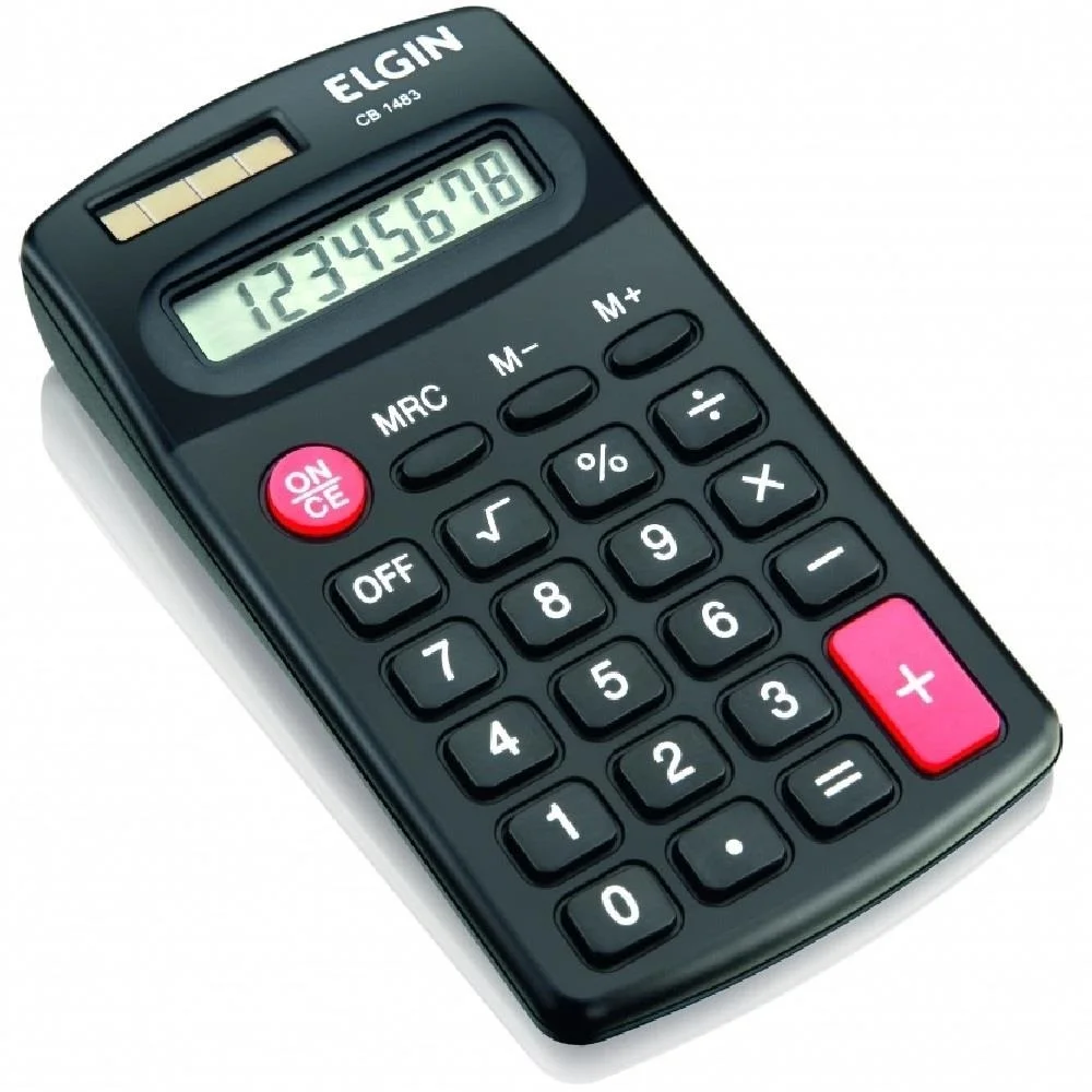 Calculadora De Bolso Elgin Cb-1483, Solar E Pilha, Preto - 42cb14830000
