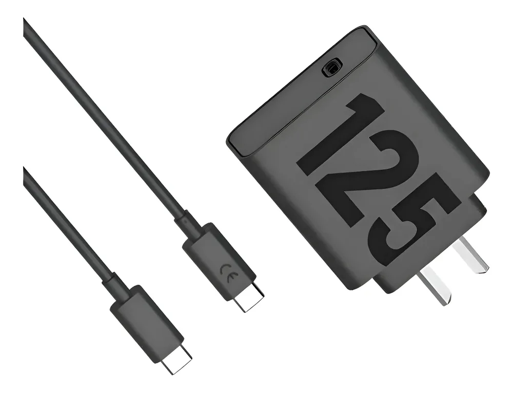 Carregador Android Turbo 125w Compatível Xiaomi Moto Samsu Preto
