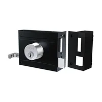 Fechadura De Sobrepor 701/100 Com Prolongador Preto Fosco Espelho Inox Stam