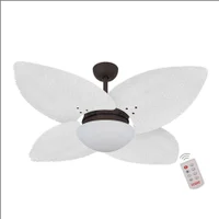 Ventilador De Teto Dormamu Marrom Texturizado 4 Pés Palmae Branco 110v Com Controle