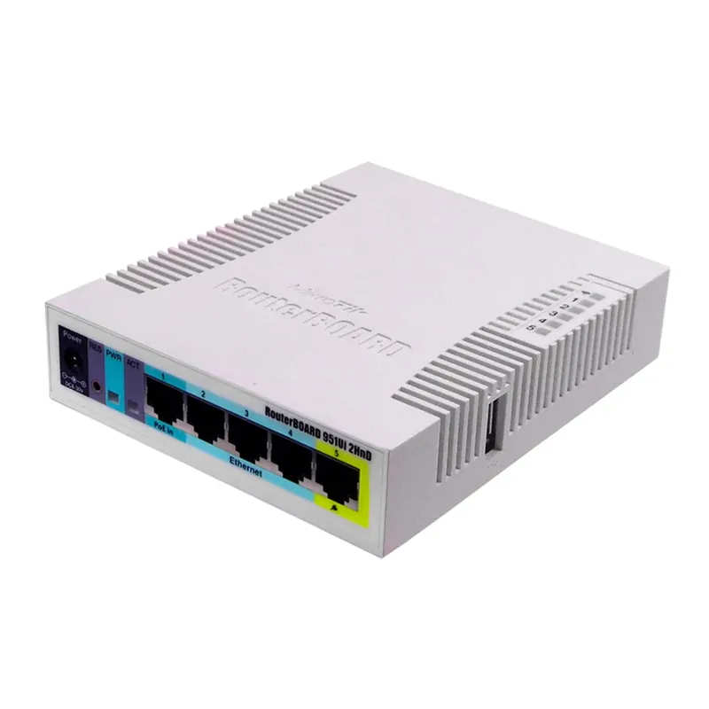 Roteador Wi-fi Mikrotik Rb951ui-2hnd - 5 Portas Lan - 1 Porta Poe - Alta Potência 1000mw