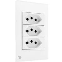 Tomada Tripla 4x2 NovaDigital 10A 20A 3 Pínos Embutir Vidro Temperado – WK-3TW