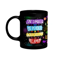 Caneca Proteção - Sinto Muito - Sou Grato - Te Amo - Preta