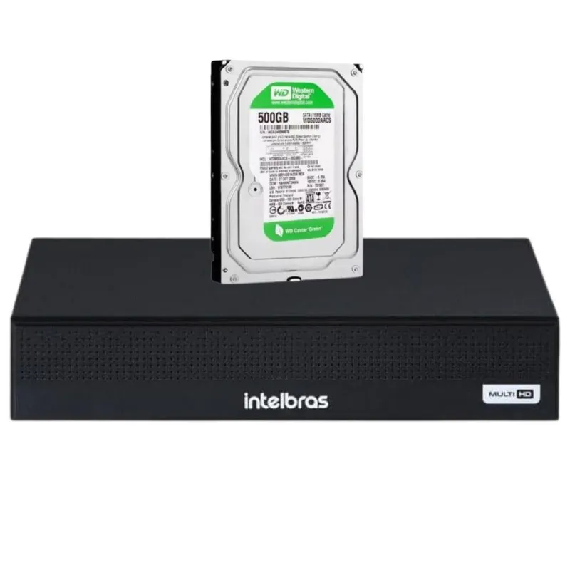 Dvr Gravador Intelbras, 8 Canais, Mhdx, FULL HD + HD 500GB