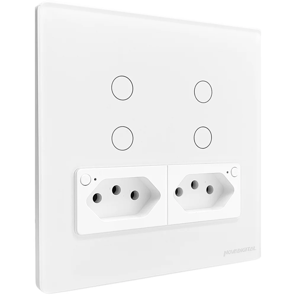 Interruptor Inteligente Com Tomada Wi-fi Branco Novadigital