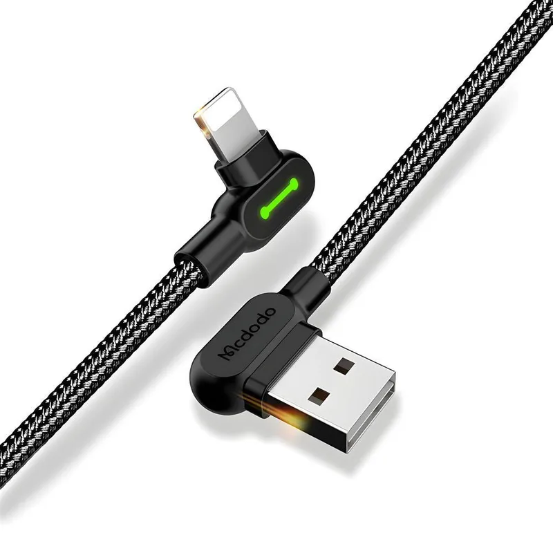 Cabo Carregador E Dados Iphone Gamer 90º 3a Lightning 1,8m