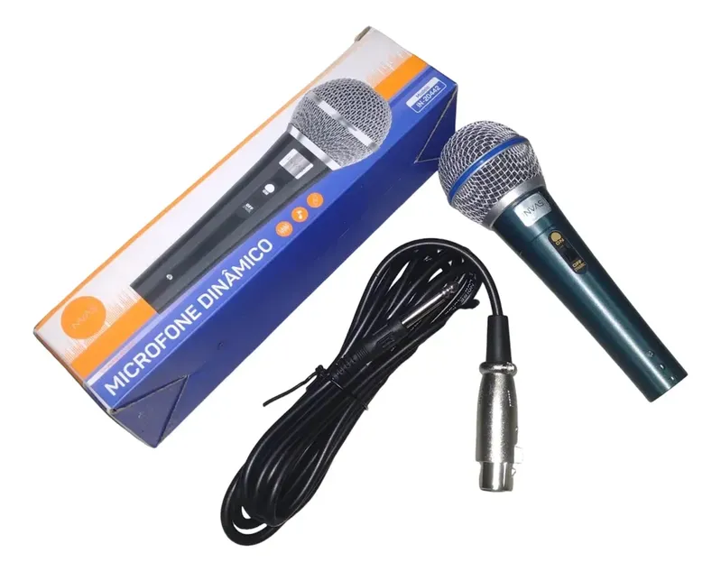Microfone Dinâmico Invas In-20442 Cardióide 3m