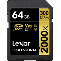 Cartão Memória Lexar Sd Xc 64gb 300mb/s Uhs-ii V90 Lsd2000064g-bnnnu