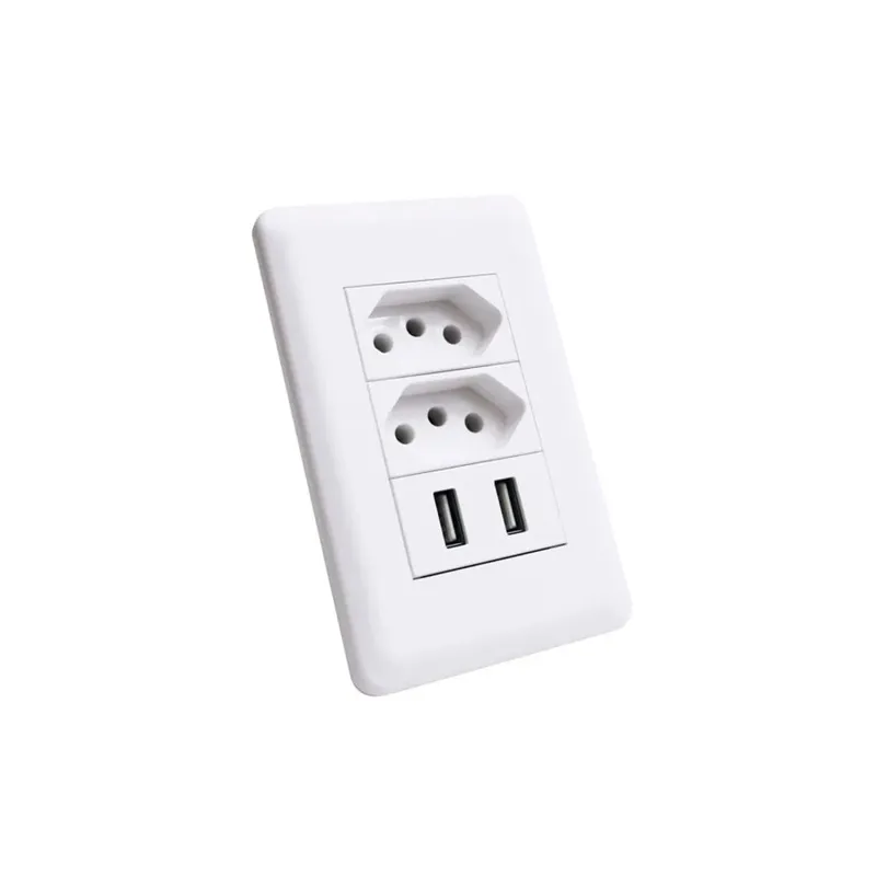 Tomada Dupla Espelho De Parede Usb 3.0 5v 3a Bivolt