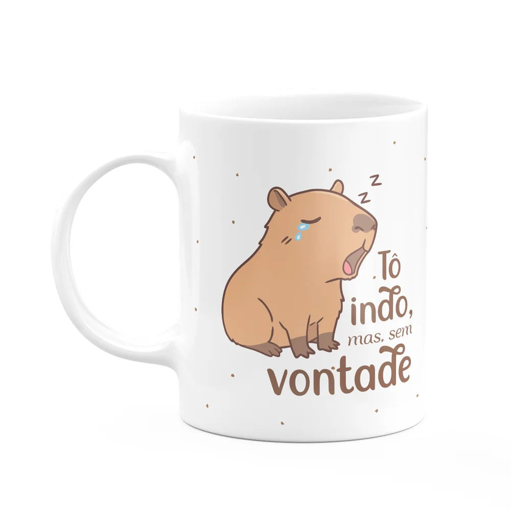 Caneca Divertida Capivaras - Tô Indo, Mas Sem Vontade!