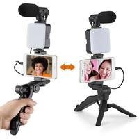 Kit Filmagem Vlogging Live Tripé Suporte Para Câmera Celular Xc-ay-49