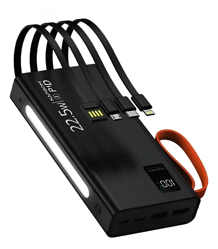 Power Bank Ka-925 20000mah 22.5w 2 Usb 1 Usb-c E Lanterna