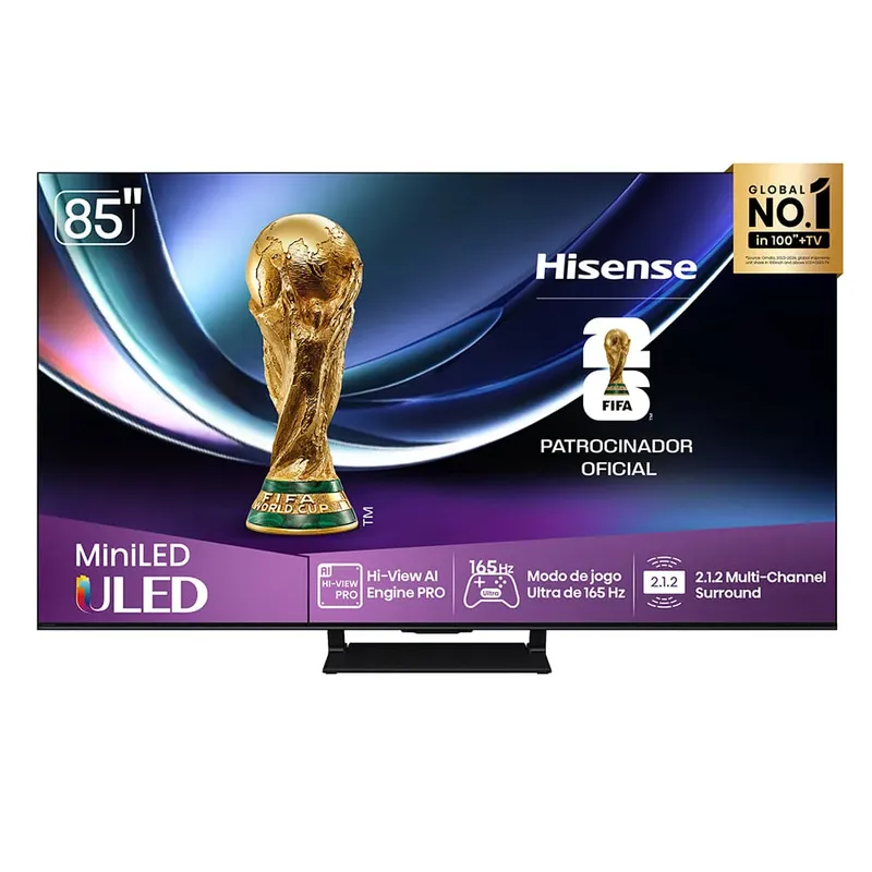 Smart Tv Hisense MiniLED 4k 85” " Com Dolby Vision, Hdr+ Gaming, Alexa E Wi-fi - 85u7qg Pro - Bivolt