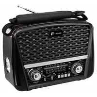 Rádio Portátil Retrô Fsound Fs-1631 Usb Bluetooh Preto Bivolt