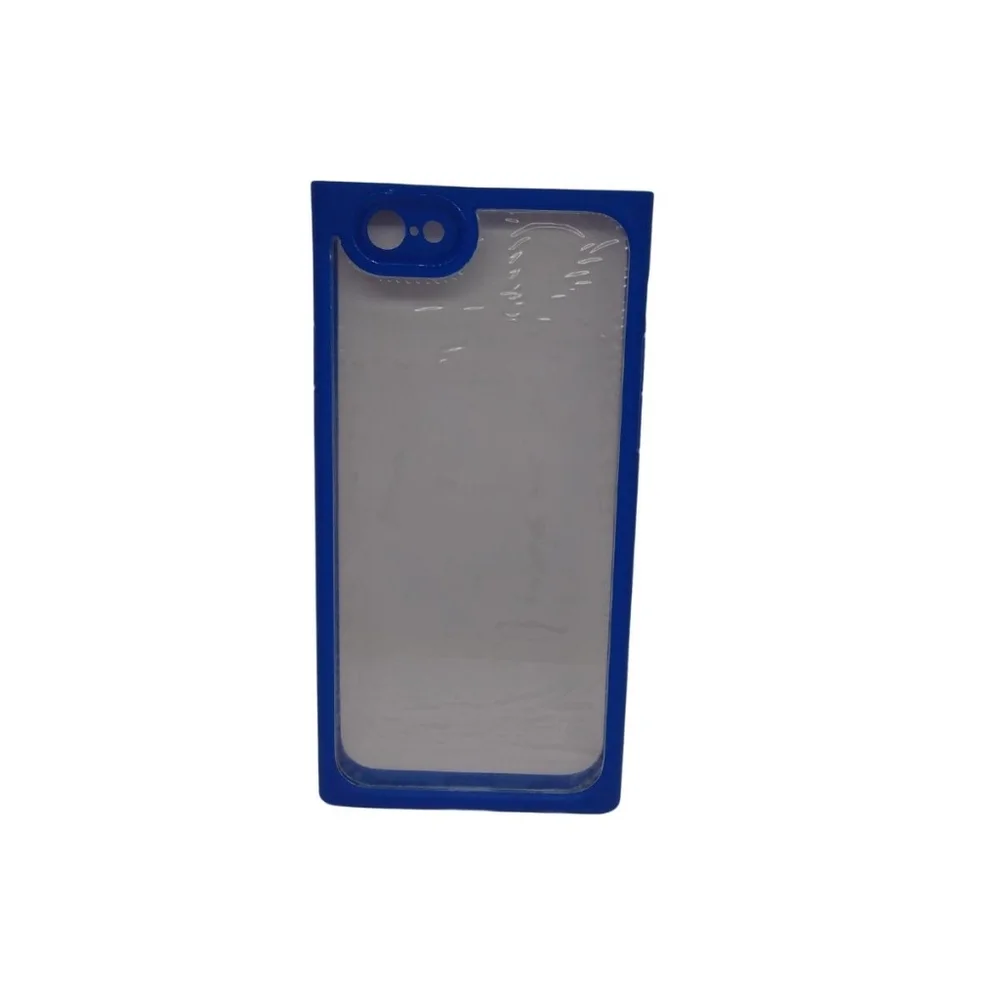 Capa Capinha De Celular Iphone 6 Emborrachada Transparente Super Resistente Cor:azul