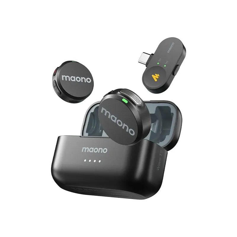 Microfone De Lapela Sem Fio Maono Wave T5 Usb Tipo C Wm650