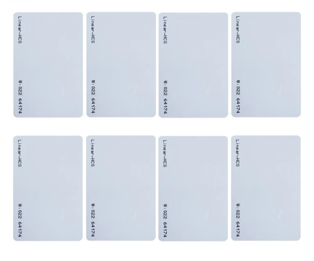 Cartão Iso Rfid 125 Khz Hcs Linear Nice - 50 Unidades