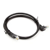 Cabo De Rede Cat6 Plug 90° Graus Para Cima Preto - 3 Metros.