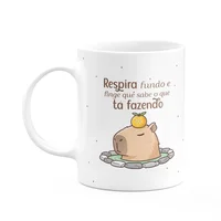 Caneca Divertida Capivaras - Respira Fundo