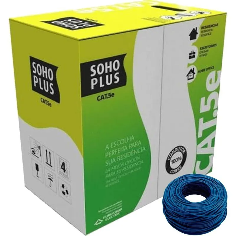 10 Metros De Cabo Rede Lan Utp CAT5e Furukawa, Sohoplus U/utp Cor: Azul