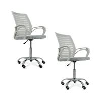 Kit 2 Cadeiras De Escritório Secretaria Diretor, Roma, Ergonômica, Branca